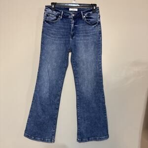 KanCan Jeans Womens Blue Acid Wash Wide Leg Denim Size 11/29